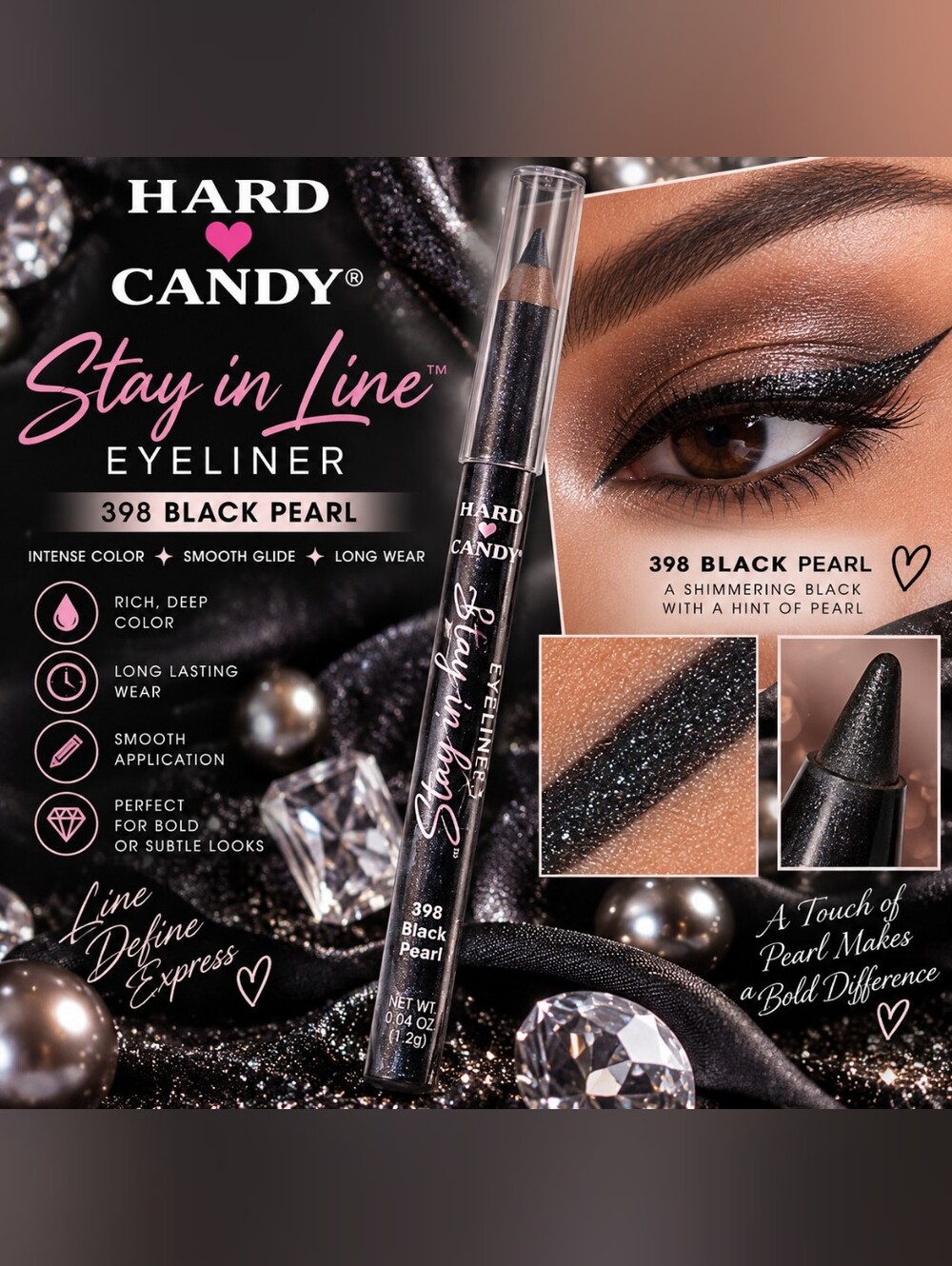 Hard Candy Stay in Line Eyeliner — Black Pearl Shimmer